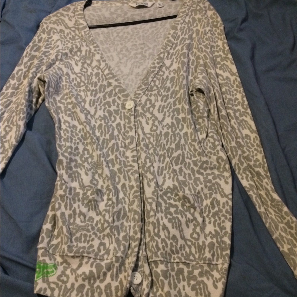 Gray fox racing cardigan good condition